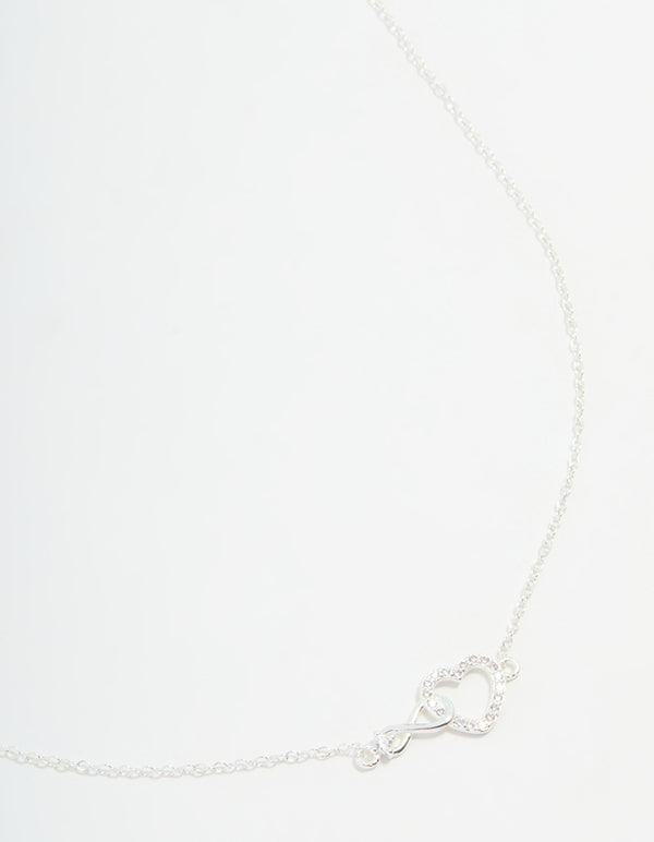 Sterling Silver Infinity & Heart Link Necklace