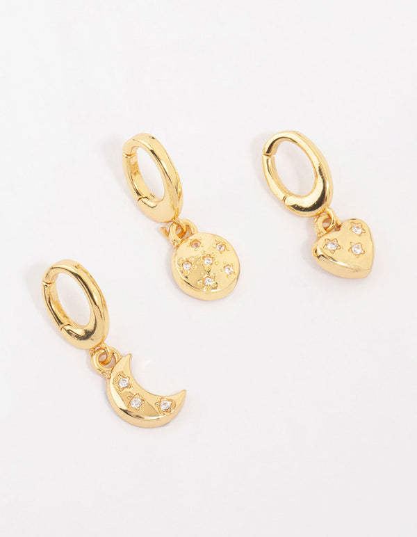 Gold Plated Celestial Charms 3-Pack