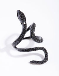 Black Diamante Snake Ring - link has visual effect only