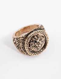 Antique Gold Lion Signet Ring - link has visual effect only