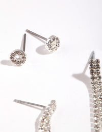 Silver Diamante Chain Earring Pack - link has visual effect only