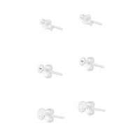 Sterling Silver Graduated Diamante Stud Pack - link has visual effect only