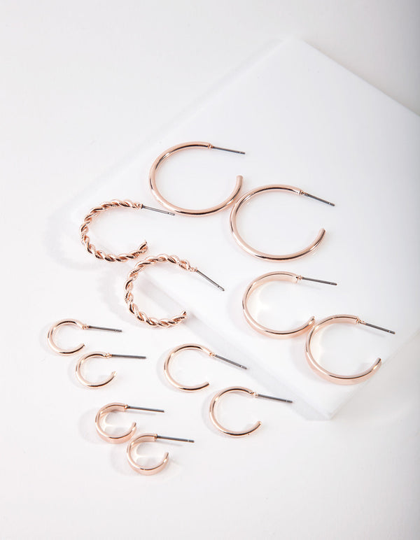 Rose Gold Sleeper Earring 6-Pack