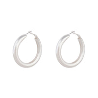 Polished Silver Chunky Hoop Earrings - link has visual effect only