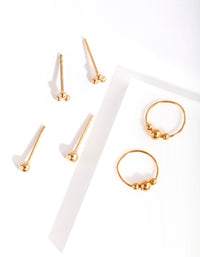 Gold Plated Sterling Silver Ball Cluster Pack Earring - link has visual effect only