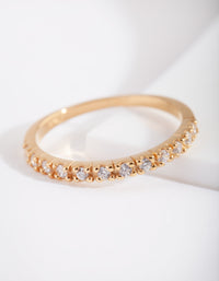 Gold Plated Sterling Silver Pave Diamante Ring - link has visual effect only