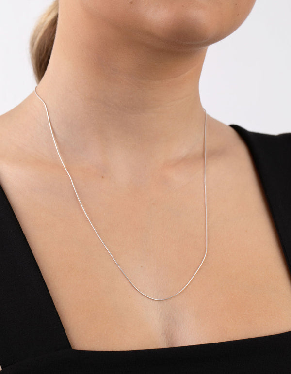 Thin Chain Necklace Silver - 60 cm