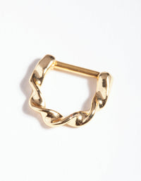 Gold Surgical Steel Twist Septum Ring - link has visual effect only