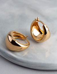 Gold Plated Sterling Silver Small Chubby Hoop Earrings - link has visual effect only