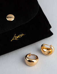 Gold Plated Sterling Silver Small Chubby Hoop Earrings - link has visual effect only