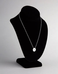 Sterling Silver Mother of Pearl Disc Satellite Chain Necklace - link has visual effect only