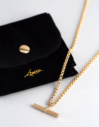 Gold Plated Sterling Silver Rolo Chain Fob Necklace - link has visual effect only