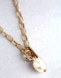 Gold Plated Sterling Silver Freshwater Pearl T&O Necklace - link has visual effect only