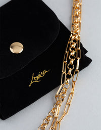 Gold Plated Sterling Silver Half & Half Chain Necklace - link has visual effect only