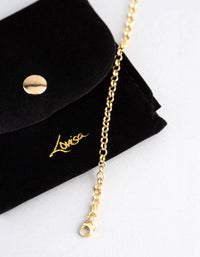 Gold Plated Sterling Silver Rolo Chain Bracelet - link has visual effect only