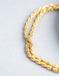 Gold Plated Sterling Silver Rope Chain T&O Wrap Bracelet - link has visual effect only