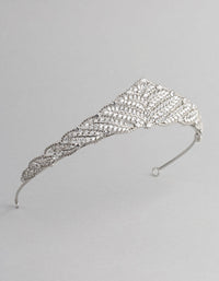 Rhodium Cubic Zirconia Royal Tiara - link has visual effect only