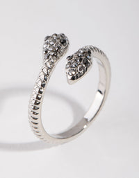 Gunmetal Crystal Snake Ring - link has visual effect only