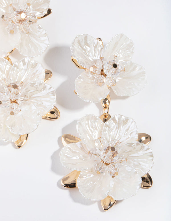 ⚜️[ퟯ/$ퟭퟴ]⚜️Large White Floral Earrings NEW | Floral earrings, Floral,  Elegant feminine