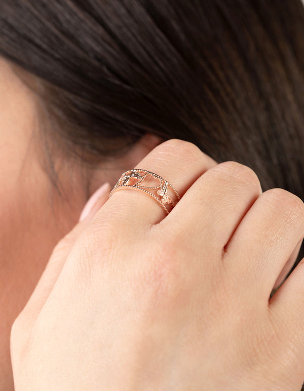 Rose Gold Multi Butterfly Ring Lovisa