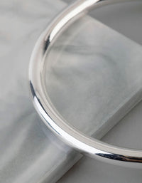 Silver Plated Brass Solid Bangle Bracelet - link has visual effect only