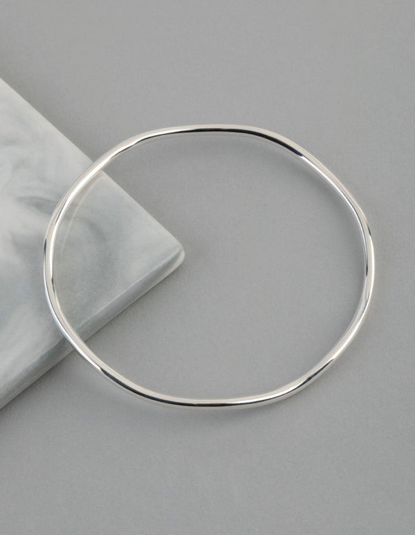 Silver Plated Brass 2.5mm Wavey Bangle