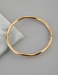 18ct Gold Plated Brass 4.5mm Wavey Bangle - link has visual effect only