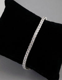 Sterling Silver Cubic Zirconia Tennis Bracelet - link has visual effect only