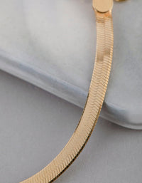 Gold Plated Sterling Silver Flat Snake Chain Bracelet - link has visual effect only