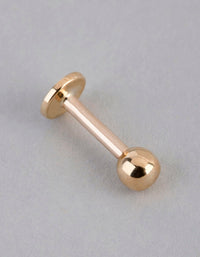 9ct Gold Polished Ball Flat Back - link has visual effect only