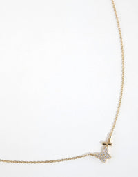 Gold Plated Sterling Silver Pave Butterfly Necklace - link has visual effect only