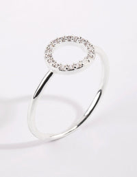 Silver Cubic Zirconia Open Circle Ring - link has visual effect only