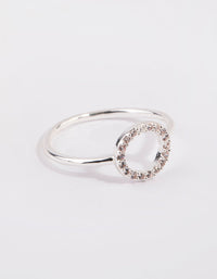 Silver Cubic Zirconia Open Circle Ring - link has visual effect only