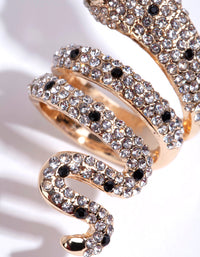 Gold Large Snake Diamante Ring - link has visual effect only