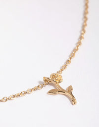 Gold Plated Sterling Silver Rose Necklace - link has visual effect only