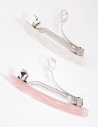 Colourful Acrylic Barrette Clip - link has visual effect only