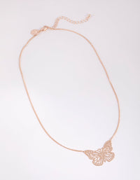 Rose Gold Large Butterfly Necklace - link has visual effect only