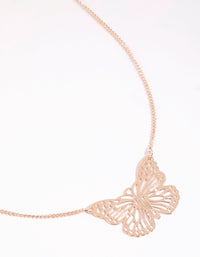Rose Gold Large Butterfly Necklace - link has visual effect only