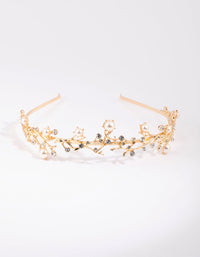 Gold Diamante & Pearl Alice Band - link has visual effect only