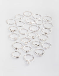 Silver Diamante Butterfly Ring Stack 24-Pack - link has visual effect only