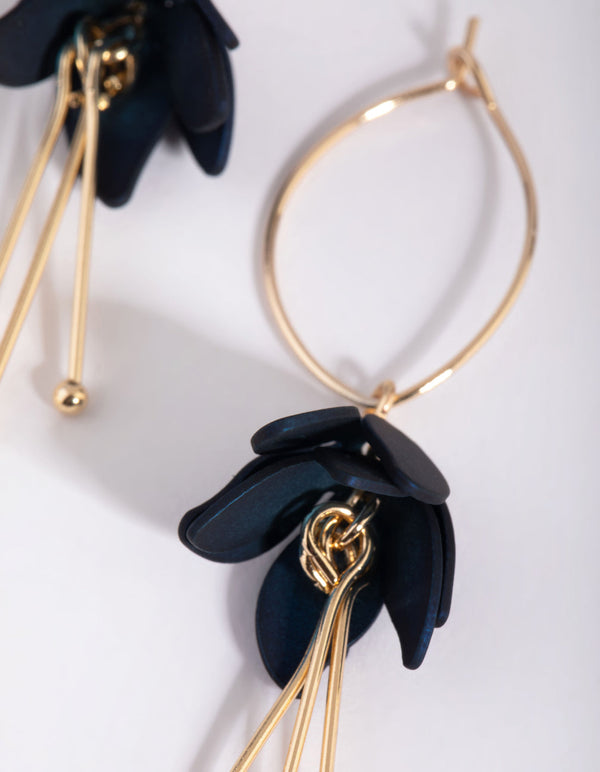 Navy drop store earrings