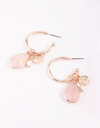 Rose Gold Quartz Hoop Earrings - link has visual effect only