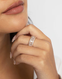 Gold Cubic Zirconia Baguette Ring - link has visual effect only