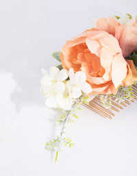 Gold Rose & Leaf Floral Comb - link has visual effect only