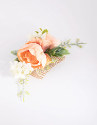 Gold Rose & Leaf Floral Comb - link has visual effect only