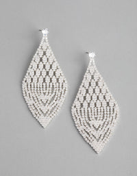 Silver Cubic Zirconia Tetris Chandelier Earrings - link has visual effect only