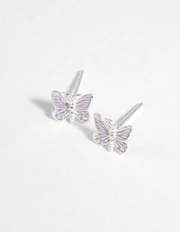 Sterling Silver Butterfly Stud Earrings - link has visual effect only