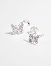 Sterling Silver Butterfly Stud Earrings - link has visual effect only