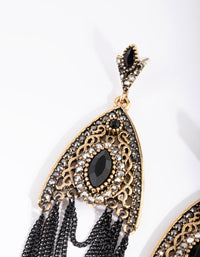 Gunmetal Chain Drop Earrings - link has visual effect only