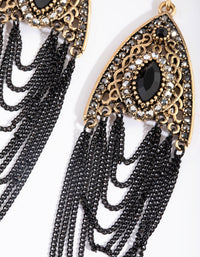 Gunmetal Chain Drop Earrings - link has visual effect only